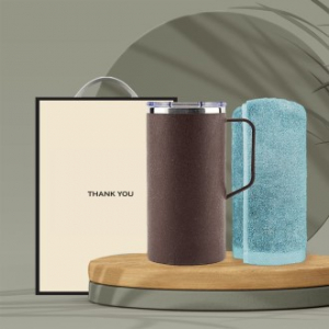 시즈넬 선물세트 커피가루 600ml 머그 + 송월 항균타올 150g