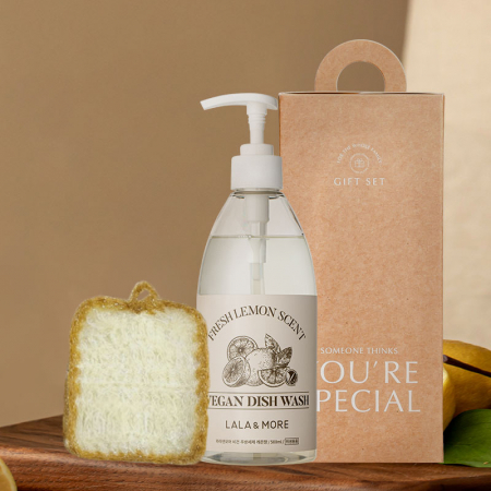 퓨어센스 비건 주방세제 레몬향 500ml와 수세미 세트 #2