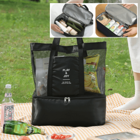 분리형 쿨러 쇼핑백, 다용도 보냉가방 피크닉가방 피크닉가방 2가지용도 #2