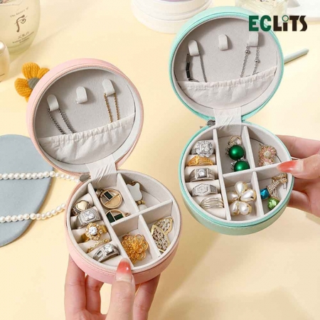 에클리츠 원형 지퍼 악세사리 보관함 귀걸이 반지 목걸이 쥬얼리 보석함 #2