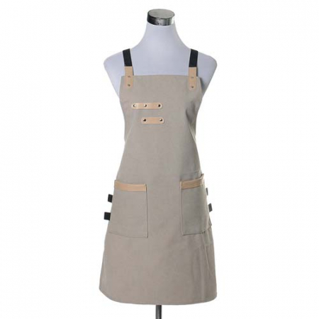 웨스턴 워싱 캔버스 앞치마(베이지) #3
