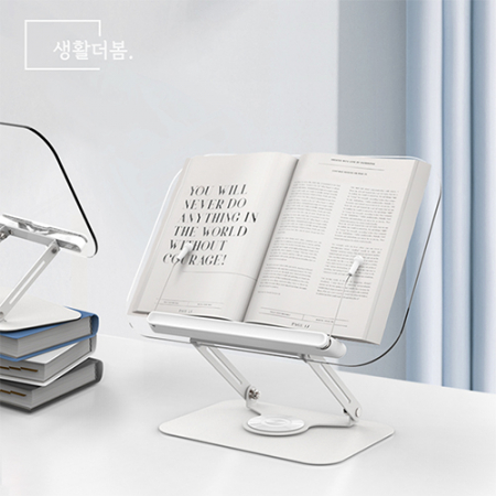 생활더봄 360도 회전 높이조절 접이식 데스크 독서대 테리어 투명아크릴 맥북 노트북 거치대 태블릿 독서대 #2