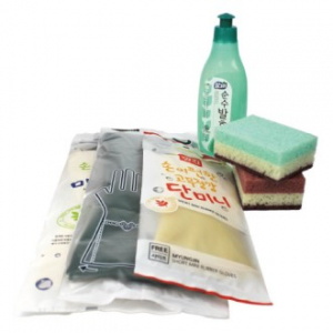 오버핏 고무장갑 + 마이마이 고무장갑 + 단미니 고무장갑 + 참그린 주방세제 + 양면 떡 수세미 6종