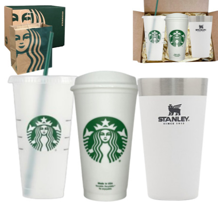 스타벅스 그란데 벤티 스탠리 화이트 기프트 로고스 세트 #3