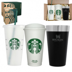 스타벅스 그란데 벤티 스탠리 블랙 기프트 로고스 세트