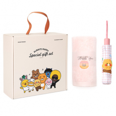 카카오프렌즈 채움선물세트6, 타올+3단자동우산