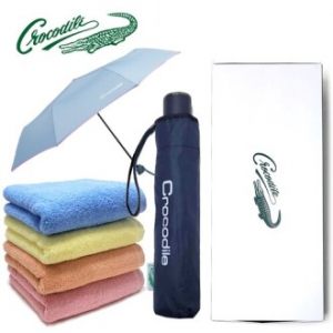 크로커다일 3단 수동 우산 + 코마사 40수 타올 (220g) 우산타올세트