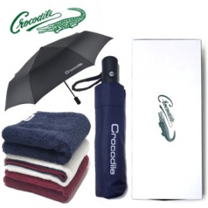 크로커다일 3단 자동 솔리드 우산 + 수피아 40수 타올 220g 우산타올세트