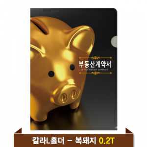 기성 부동산화일 0.2T 칼라 L홀더 / 복돼지