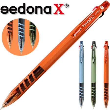 세도나X 토네이도 니들 3색 볼펜 (0.7) (독일잉크/초초저점도) (국산) #2