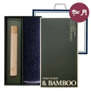 송월 제로 웨이스트 대나무 세트 NO.5 (쥬리 뱀부 타올 190G + 뱀부 칫솔 세트)