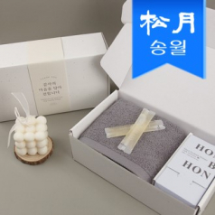 프리미엄 꿀 수건 답례품D (뉴 컬러 무지 타올 1 + 허니스틱 20포) 선물세트 단체선물 기념선물