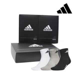 아디다스 남녀 퍼포먼스 이중바닥쿠션 양말 2족 선물세트