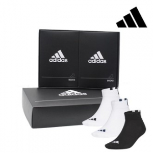 아디다스 남녀 퍼포먼스 3선 스포츠 발목 양말 2족 선물세트