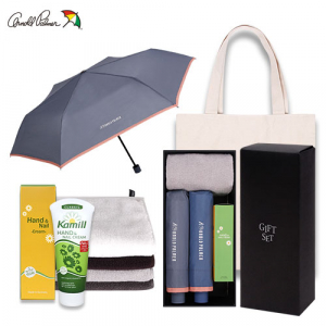 아놀드파마 3단 슬림 파스텔 바이어스 수동 우산 2P & 카밀 핸드크림 & 40수 코마사 주방타올 세트 (0187785)