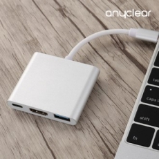 애니클리어 TCH10 3in1 type C to HDMI 아답터 변환케이블