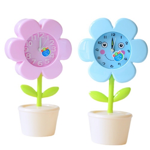 꽃 탁상 시계 / 색상 3가지 2종