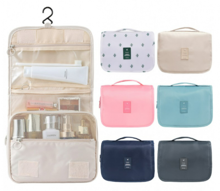 심플 벽걸이 여행용수영학원 수영장 세면 파우치 워시백 방수 세면백 압축파우치 베이지 블랙 #2