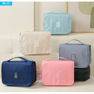 심플 벽걸이 여행용수영학원 수영장 세면 파우치 워시백 방수 세면백 압축파우치 베이지 블랙