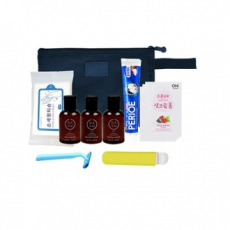 해피 여행용세트 9종 [파우치 치약 칫솔 샴푸 샴푸 린스 바디워시 손세정티슈 일회용폼클랜징 면도기] 014