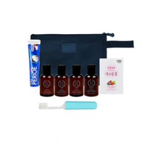 해피 여행용세트 8종 [파우치 치약 칫솔 샴푸 린스 바디워시 로션] 204