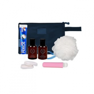 해피 여행용세트 7종 [파우치 치약 칫솔 샴푸 린스 샤워볼 비누] 104