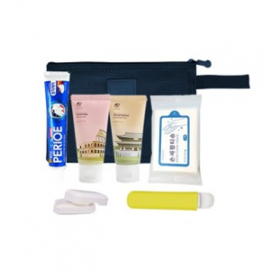 해피 여행용7종 [파우치 치약 칫솔 샴푸 린스 손세정티슈 비누] 235