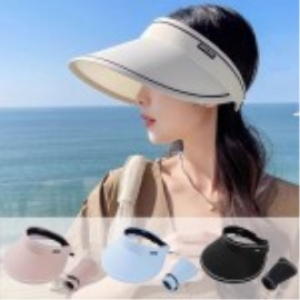 여성 썬캡 자외선 차단 돌돌이 골프 캠핑 산책 모자