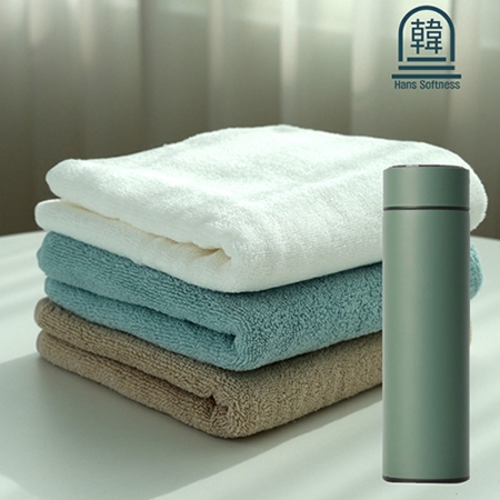 한스소프트니스 텀블러 타올수건 세트(온도계 텀블러 500ml+데일리 타월 30수 150g) #2