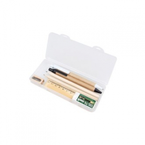 해피 문구세트 8종 [케이스 에코볼펜 에코샤프 연필2p 연필깍이 지우개 나무자] 312