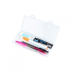 해피 문구세트 6종 [PP케이스 수입볼펜 수입샤프 칼 샤프심 지우개] 902