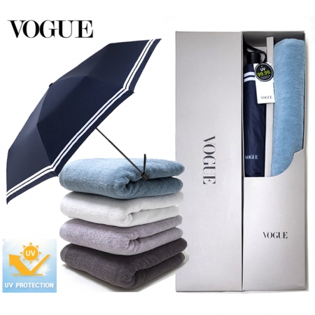 보그 3단 슬림 라인 보다 (암막) 우산 + 타올 170g세트 #2