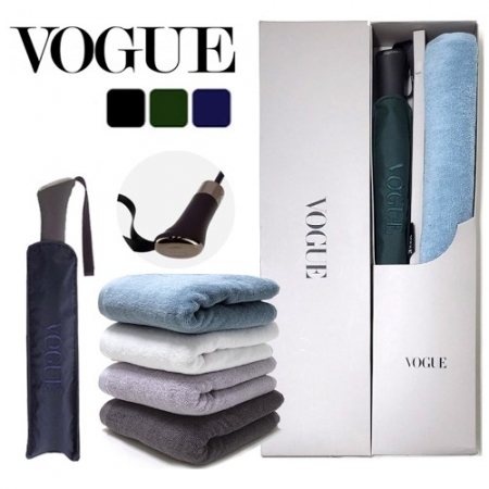 보그 3단 수동 로고 자수 우산 + 타올 (170g)세트 #2