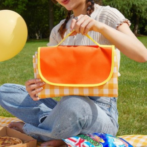 체크 부직포 휴대용 방수매트 200x200cm