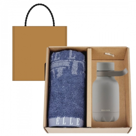 영신 타올 엘르 에펠탑 벰부실 + 글라스락 아웃도어 핸들 텀블러 350ml #2