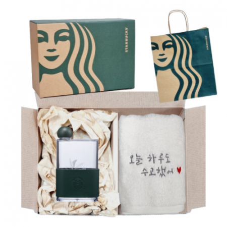 스타벅스 커피리프 슬리브 워터보틀 + 오수 영신타올 호텔수건 선물세트 #2