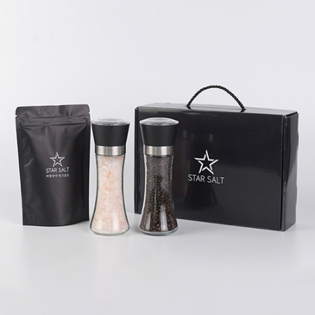 스타솔트 SL-21A 히말라야 핑크솔트 히말라야 핑크소금 블랙페퍼 통후추 그라인더 리필소금 명절선물 기념품 답례품 근로자의날 창립기념 실속 소금선물세트 #2