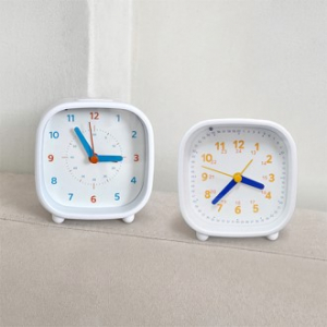 넥스원 무소음 교육용 어린이 탁상시계 아날로그 조명 미니 알람 시계