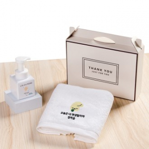 라라 리빙코튼 150g 호텔타올 수건 + 핸드워시 1p 선물 세트