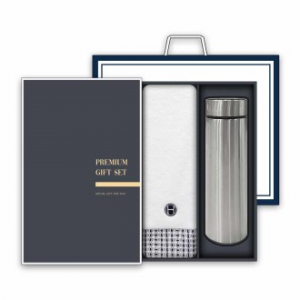 송월 프리미엄 텀블러 세트(호텔 톤40 타올 1매 + 스마트 텀블러 500ml 1개)