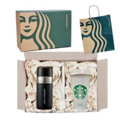 스타벅스 SS 블랙 앤 골드 스탠리 보온병 + 스타벅스 리유저블 텀블러 473ml