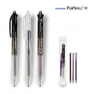 앞으로 지워지는 픽스볼 3색 투명 볼펜 + 심세트 3P