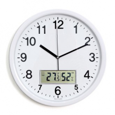 무소음 온습도 벽시계 350 화 이트