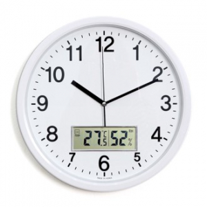 무소음 온습도 벽시계 350 화 이트