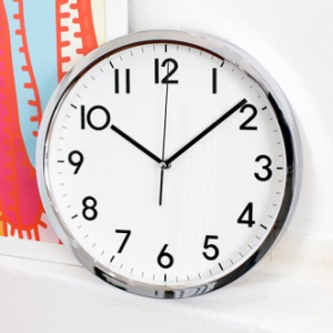 무소음 크롬 도금 벽시계 300