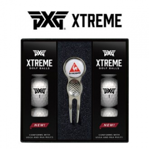 피엑스지 골프볼6구+그린 보수기 볼마커(실버) 세트