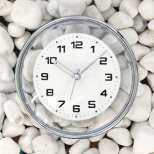 크롬 투명 욕실시계