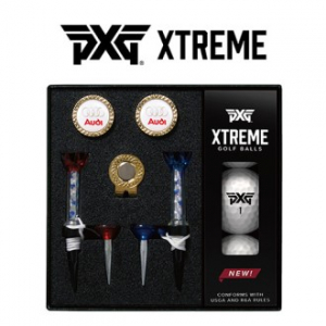 피엑스지 골프볼+볼마커(골드2)+자석클립+자석티(2) 세트