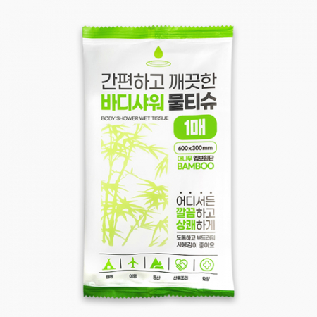 맘데코 바디 샤워티슈, 엠보싱 밤부 바디워시 물티슈 1매 K18 #2