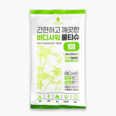 맘데코 바디 샤워티슈, 엠보싱 밤부 바디워시 물티슈 1매 K18